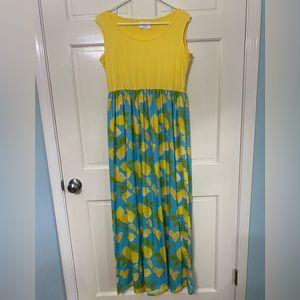 Smocked Polkadot brand maxi dress size large euc